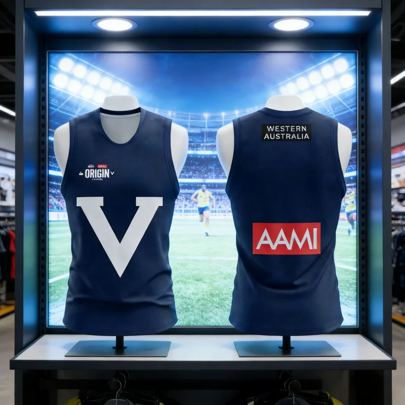 AFL Origin Western Australia Victoria Sleeveless Football Singlet Breathable Sports Kids Children Top Fans Training Jersey Vest