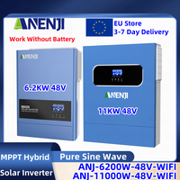 11KW 6.2KW 4KW 2KW ANENJI Solar Inverter Hybrid 220v Pure Sine Wave Built 160A 120A 100A 60A MPPT Solar Charge Controller