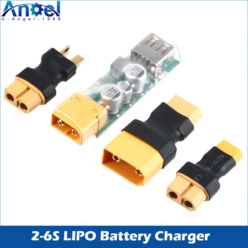 2-6S LIPO Battery Charger USB Fast Charging Charger Converter QC3.0 XT60 Plug for RC Airplane Helicopter FPV Racing Battery
