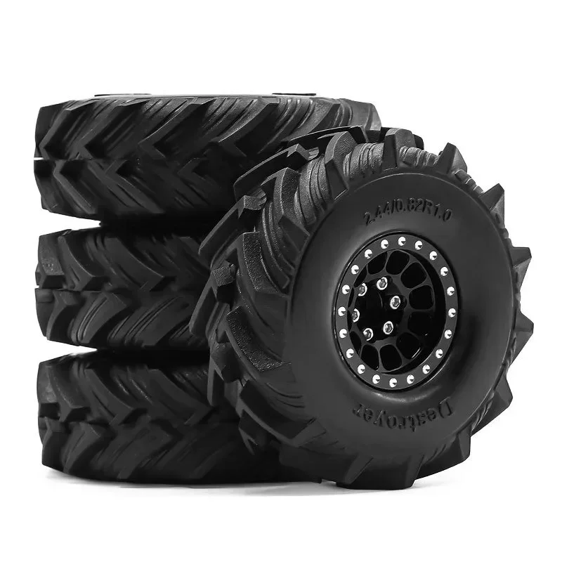 

4pcs 1.0" Metal Beadlock Wheel Tire Set For 1/18 RC Crawler Car TRX4M SCX24 Upgrade Parts Accessories