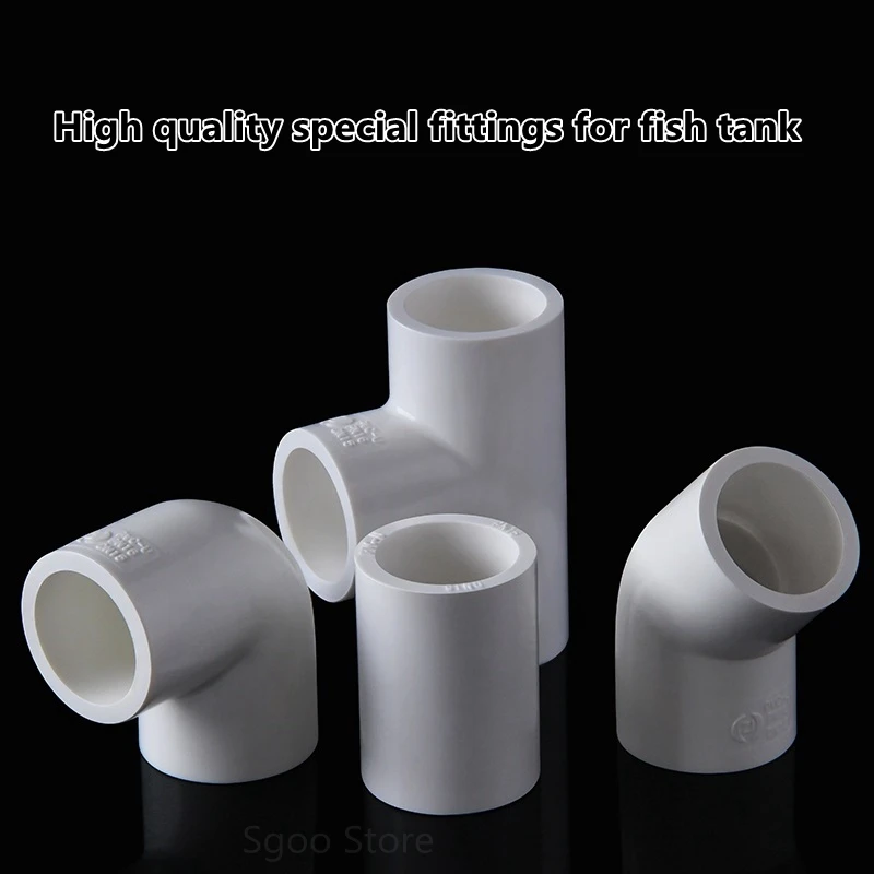 1pc Sizes 20~32mm UPVC High Quality Special Fittings For Fish Tank Connector Fittings Irrigation System Watering White Parts