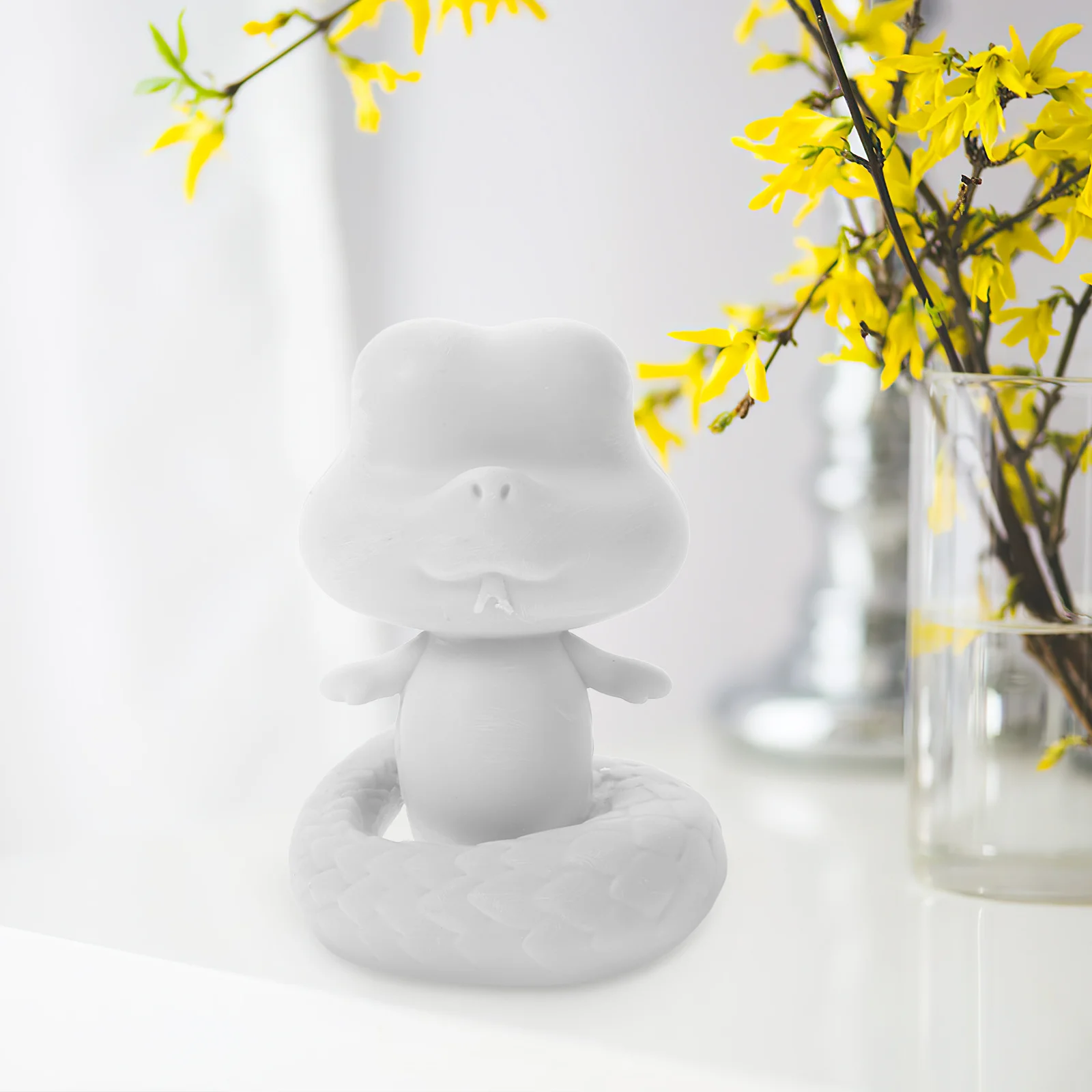 

Zodiac Snake Statue Resin Diy Blank Cute Modeling Decor For Indoor Desktop Cabinet Resin Snake Ornament Small Animal Figure Home