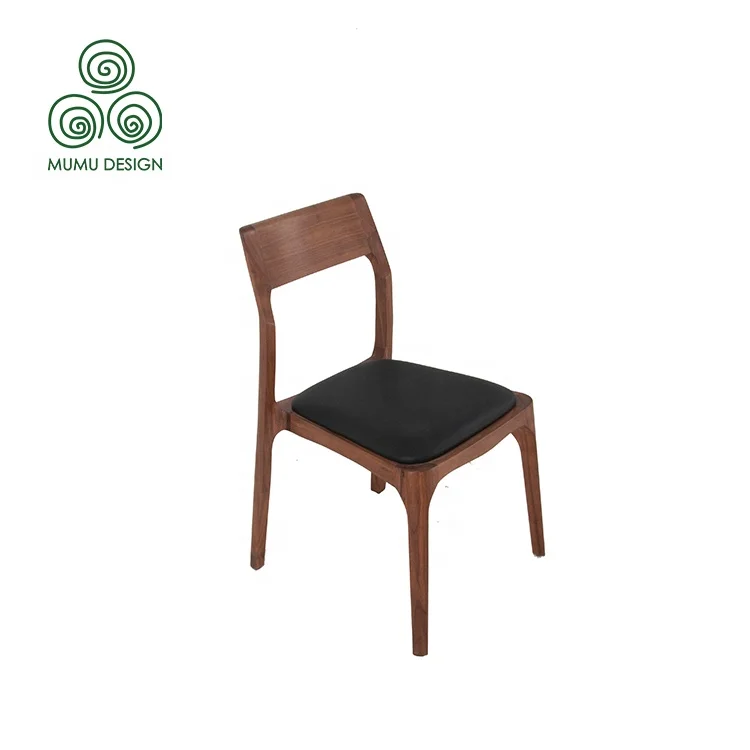

Деревянный американский дизайнерский отель из черного ореха, простой креативный новейший обеденный стул с деревянными ножками