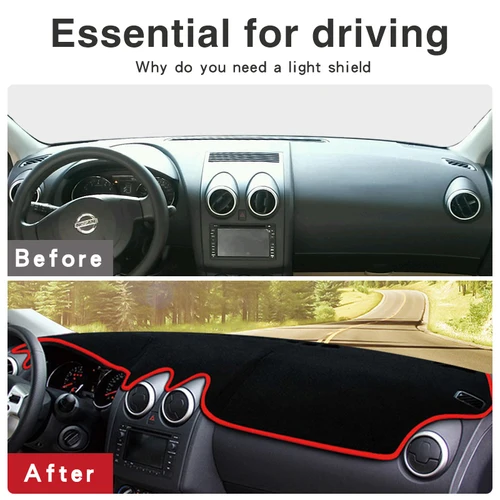 Imagen 2 del producto Para Nissan Qashqai J10 2008 2009 2010 2011 2012 2013 cubierta de salpicadero de coche alfombrilla parasol almohadilla antideslizante accesorios interiores