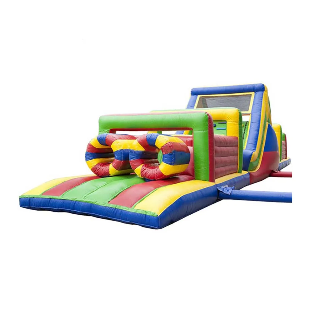 Commercial Giant Inflatable Obstacle Course Jousting Arena with Slide PVC Bouncy Castle Game For Kids Adults Outdoor Party Event