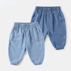 Baby Tencel Jeans Baby Summer Mosquito Resistant Pants Boys' Summer Thin Pants Kids' Summer Wear