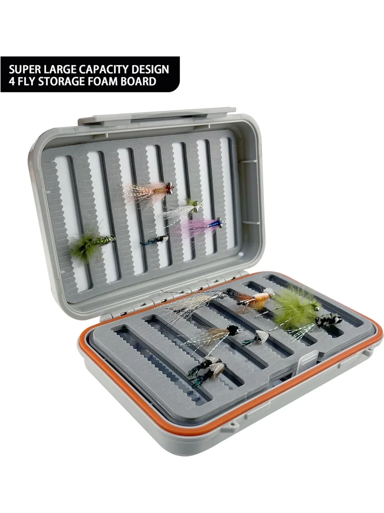Aventik – boîte à mouches étanche avec mousse à 4 couches, mallette de rangement légère pour matériel de pêche à la mouche ABS Portable