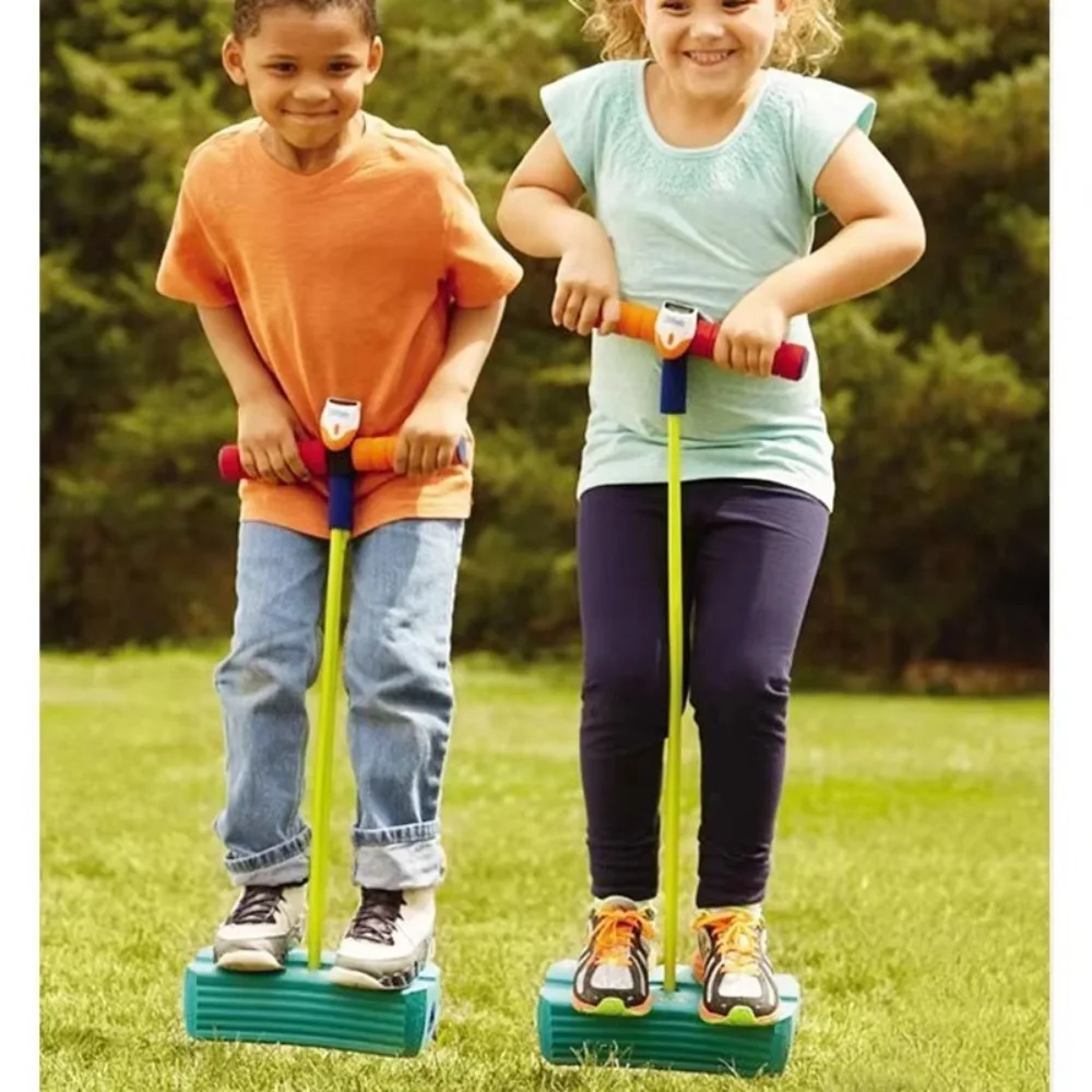 Crianças seguras pogo vara jumper salto sentido treinamento com sons estridentes crianças crescer mais alto equilíbrio brinquedo sapo saltando brinquedo