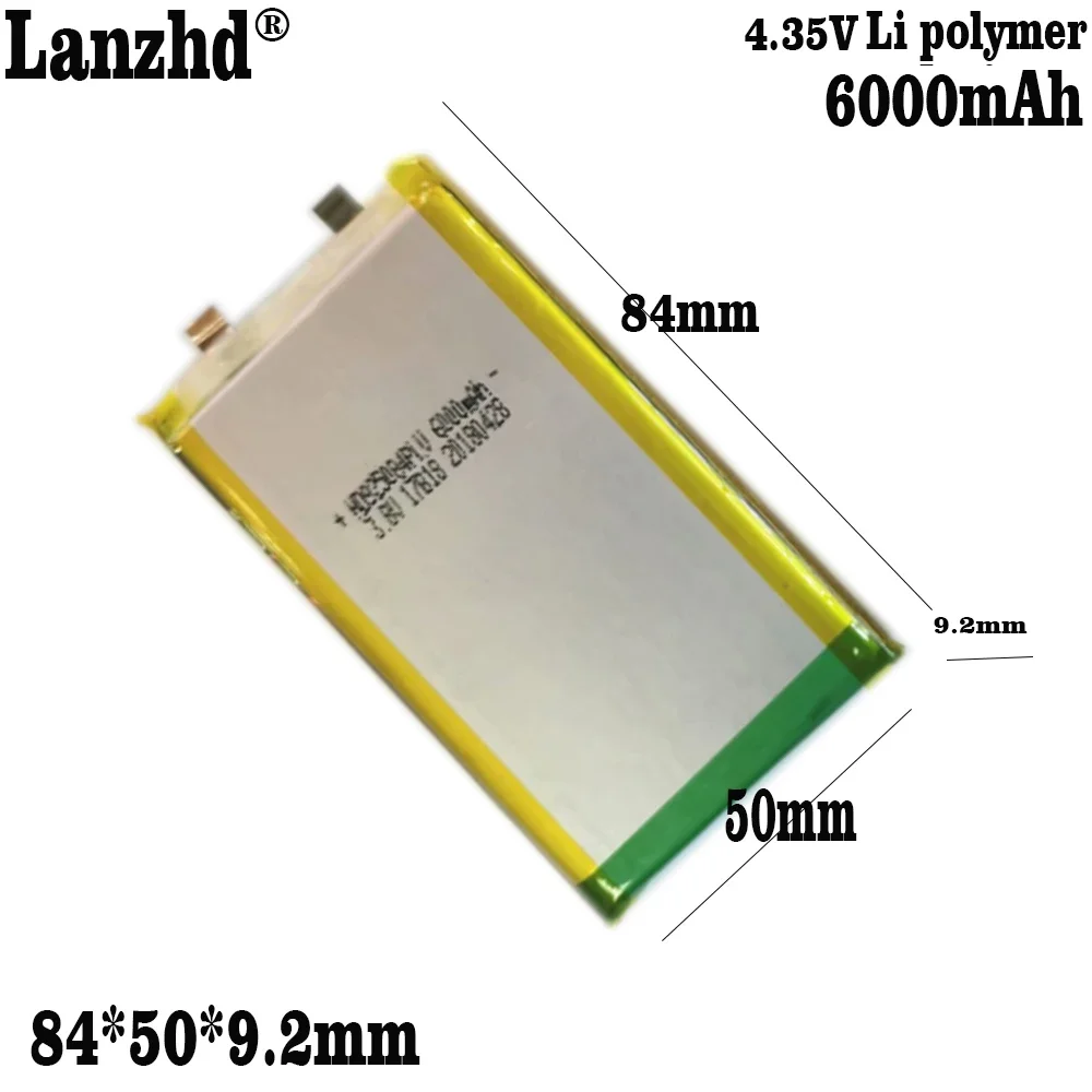 

4.35V 6000mAh Lipo Polymer Lithium Rechargeable Battery Cells For Power Bank GPS Navigator DVD Camera Tablet PC Laptop 925084