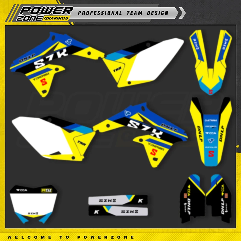 

Наклейки POWERZONE на заказ для SUZUKI RMZ450 2008-2017 RMZ для внедорожного мотоцикла, индивидуальный комплект защиты графического номера 05