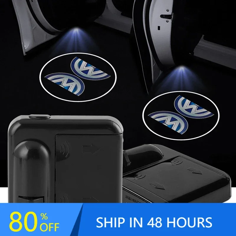 

Беспроводные светодиодные наклейки-проекторы для дверей автомобиля, лазерные проекторы-подсветки для декора автомобиля, для Volkswagen VW Scirocco Polo Tiguan PASSAT