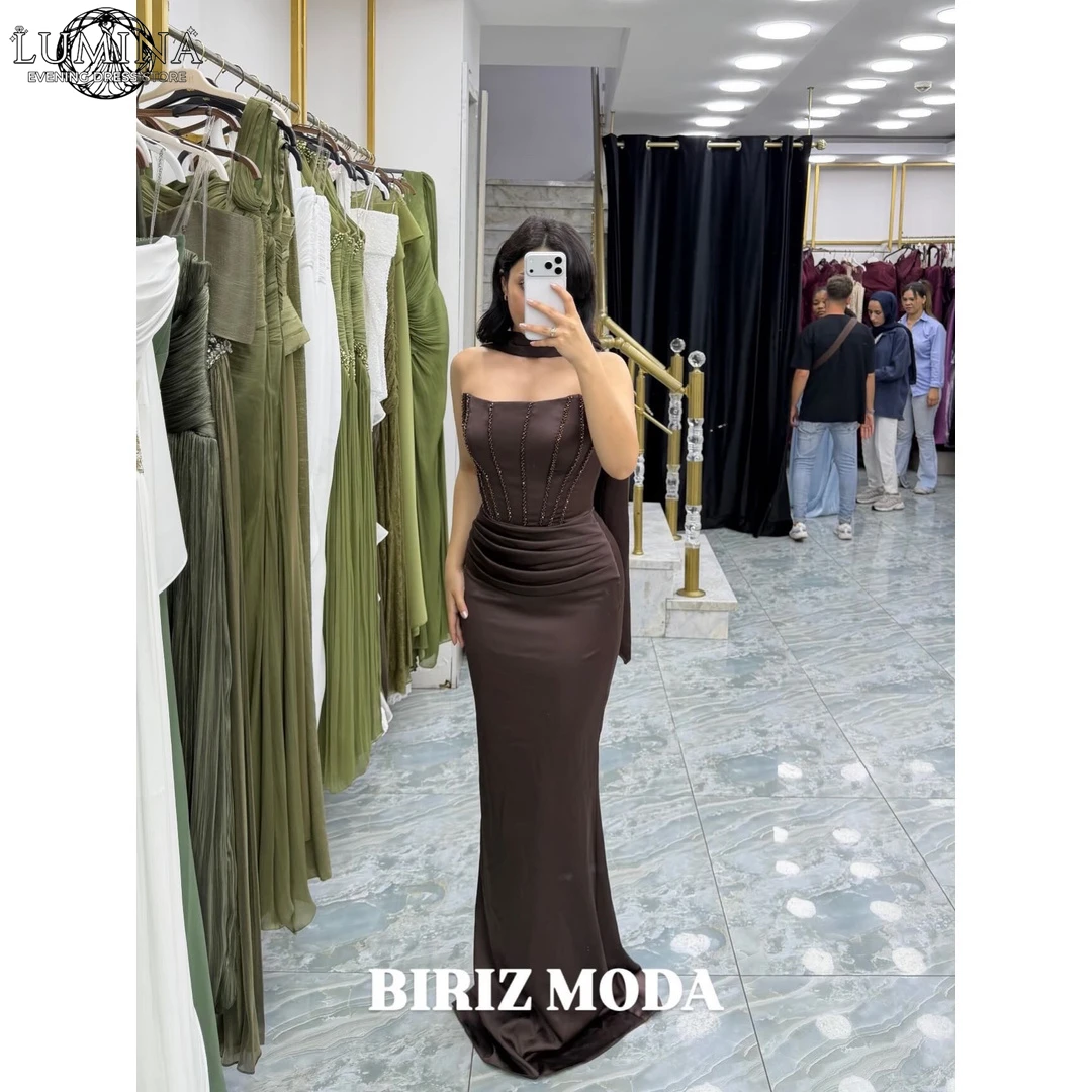 Lumina Customized Evening Dresses Elegant Party Dresses 2026 Elegant Woman Dress Strapless Shawl Fish Tail Sequins Sparkle Prom