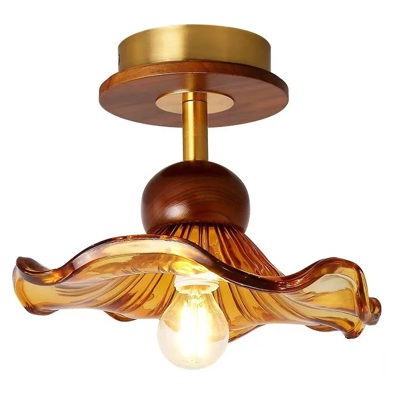 

North American black walnut French medieval aisle retro porch coat and hat led glass corridor light, balcony