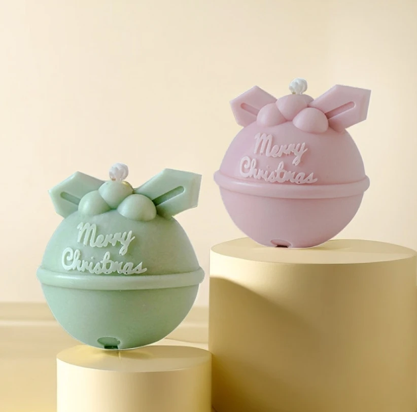 MG4GCNP4KU Round ball Christmas bell, scented candle, colorful creative Christmas fragrance gift