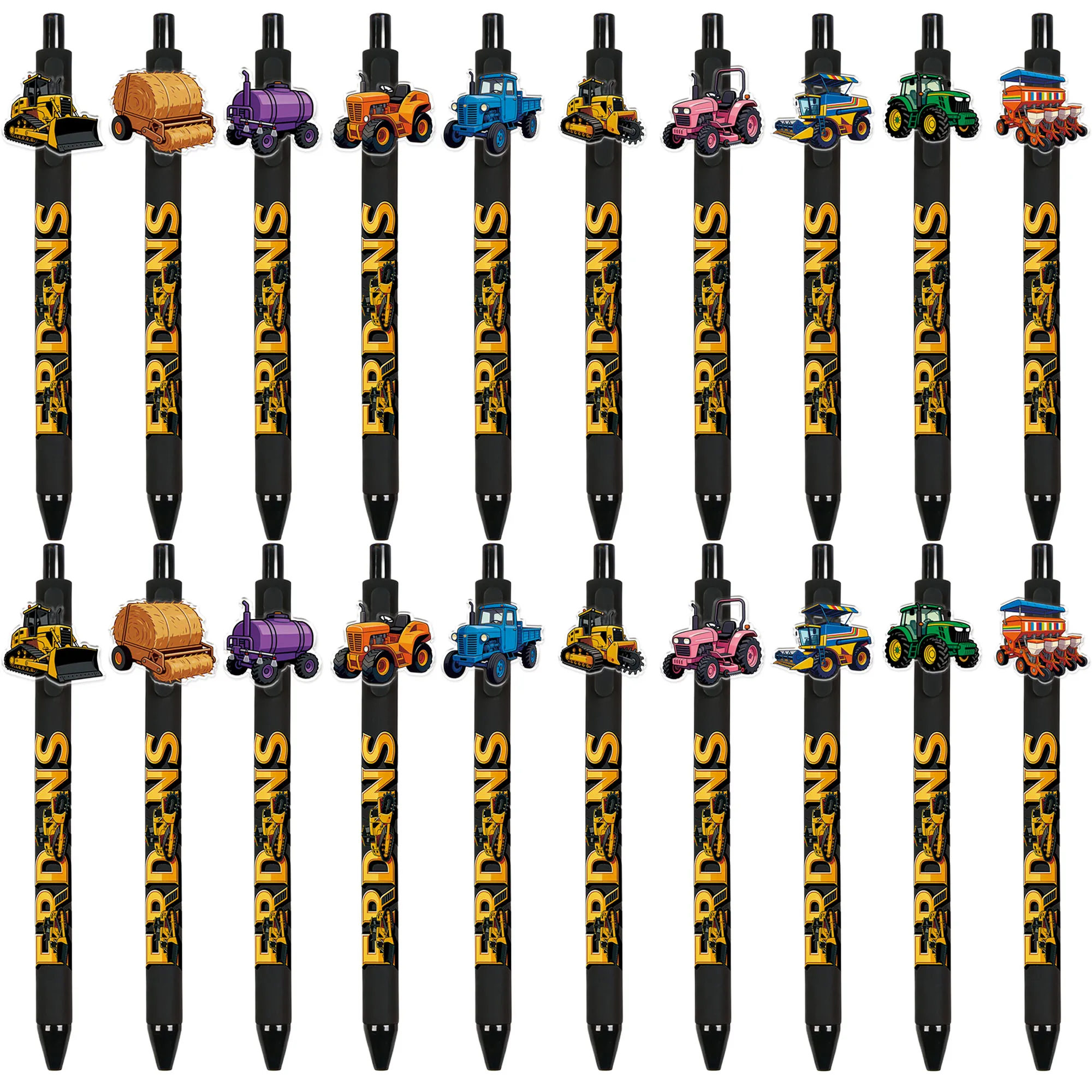 

10/20 штук шариковых ручек с дизайном сельскохозяйственной техники: трактор, экскаватор, кнопочные ручки в стиле техники.