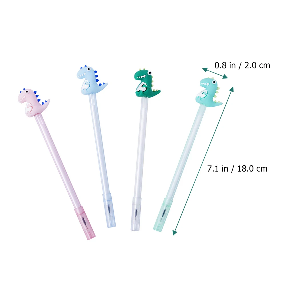 12pcs Neutral Pens Dinosaur Adorable Fun Multi function Kawaii Portable Animal Student Accessory Smooth Writing Practical Gift