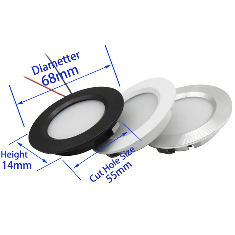 Dimmable 3W 5W 12V 24V Led Spot Light Slim14mm Recessed Ceiling Light D55mm Home Hotel Living Room Bulb Kitchen RV Downlight