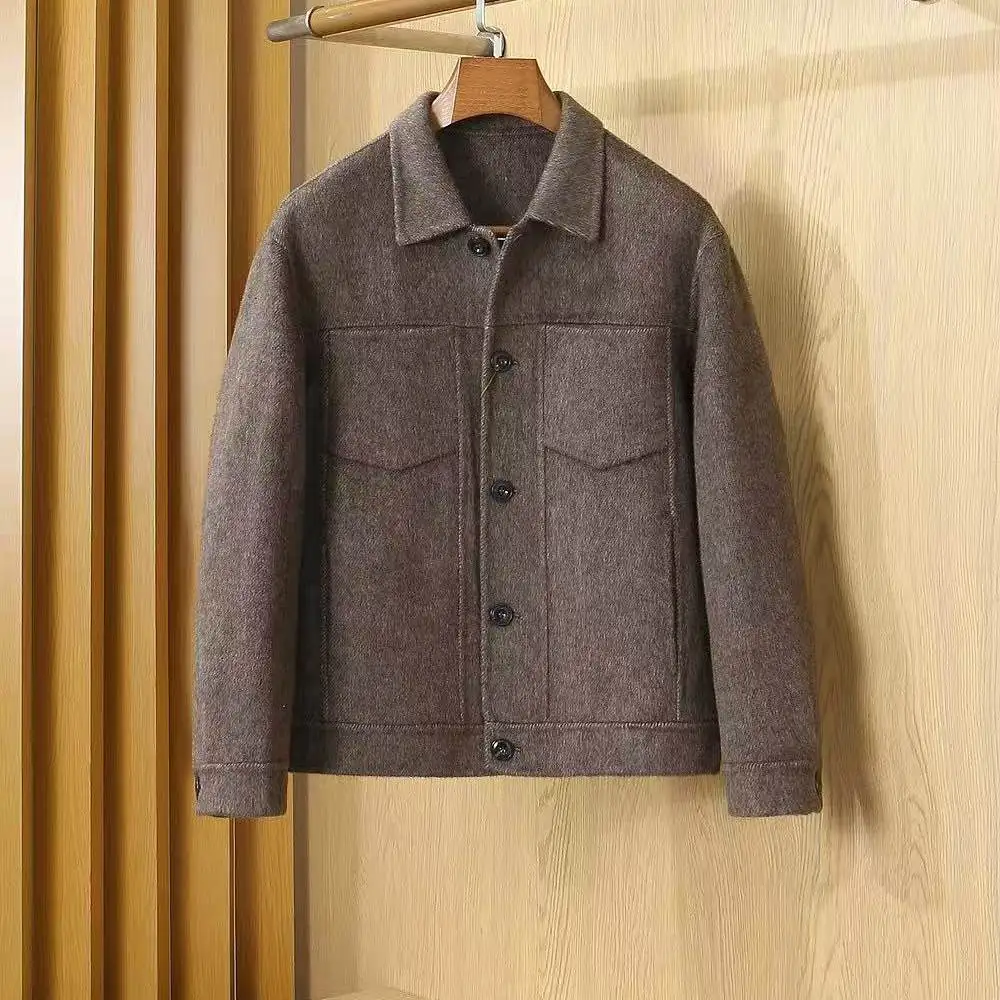 Italian LP old money style men's business casual double-sided woolen wool lapel jacket