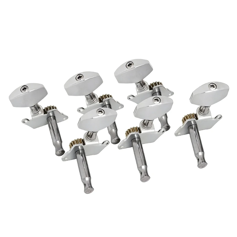 Pack of 6 Fully Enclosed Guitar Tuners Ergonomic Design Comfortable Grip for Acoustic Guitar Ukulele Metal Texture