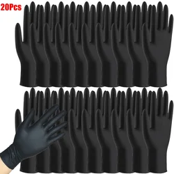 5-20Pcs Black PVC Gloves Work Gloves Kitchen Disposable Synthetic  Gloves For Household Kitchen Car Clean Cleaning Gloves