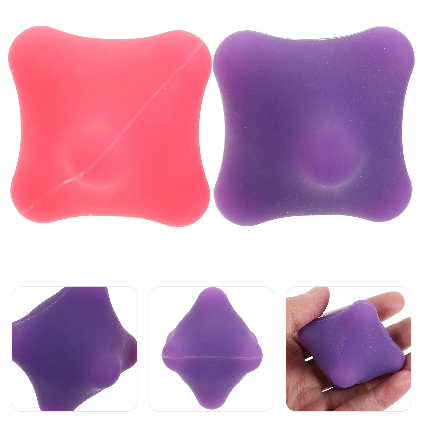 

2Pcs Hand Massage Ball Silicone Hexagonal Acupoint Massaging Ball for Stress Relief Muscle Movement Hand Care Gift