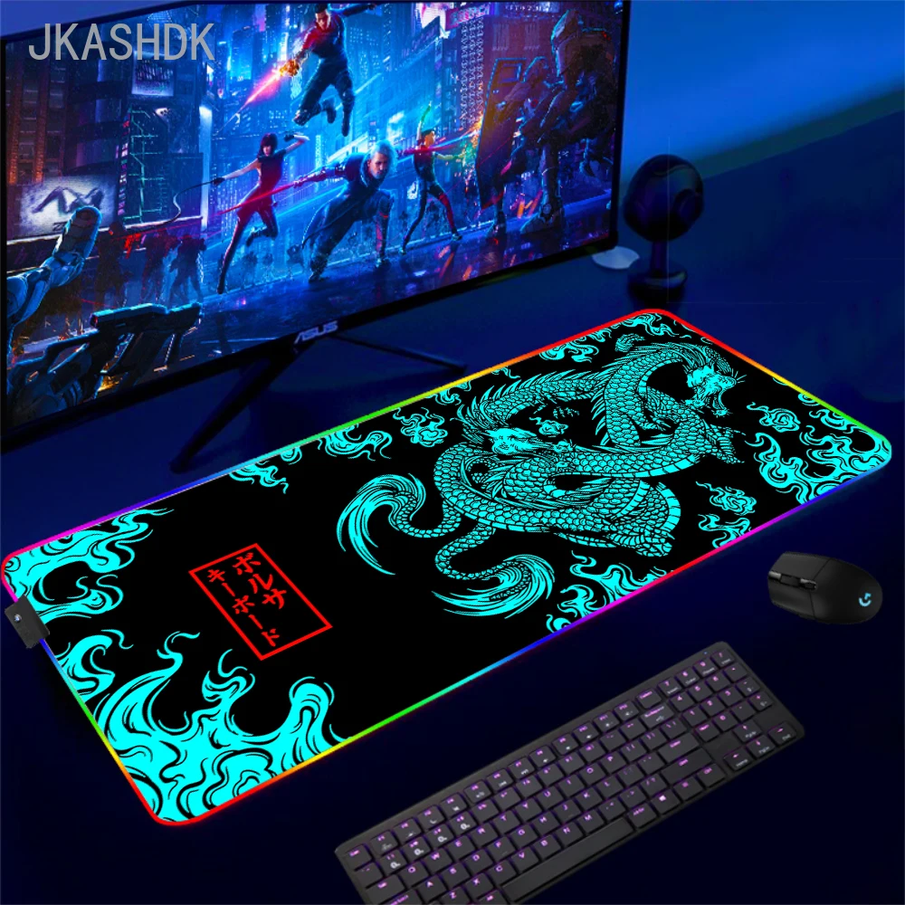 Alfombrillas de escritorio XXL RGB para teclado de Gaming, alfombrillas de escritorio con impresión HD, accesorios de Gamer, alfombrilla de ratón con luz LED grande, Alfombra de ordenador con retroiluminación