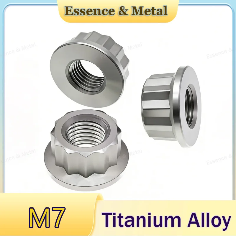 2/4/5/10PCS M7 Pitch 1.0mm Titanium 12 Points 12pt Flange Nuts for Bicycle Motorcycle Flange Twelve-Point Nut