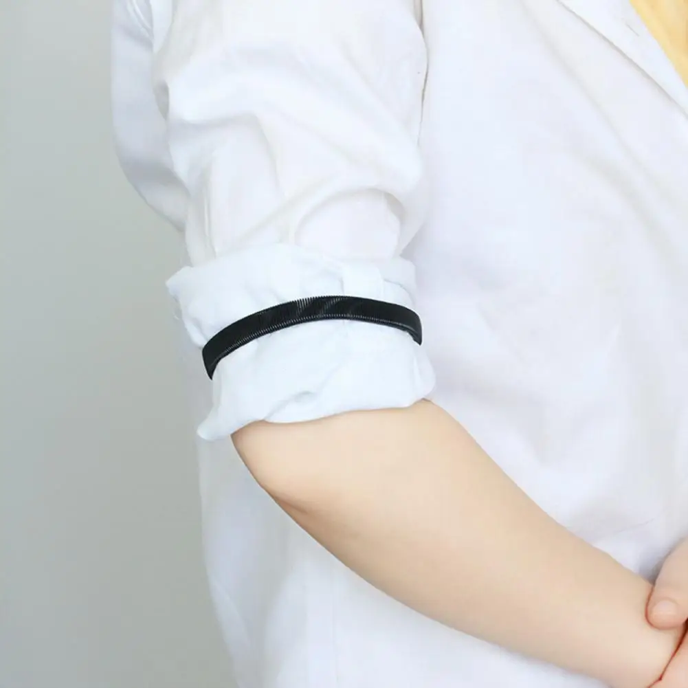 6.5cm Men Bracelet Exaggerated Individual Style Elastic Allot Armbands Shirt Sleeve Holders Anti-Slip Sleeve Garters Fixing Long