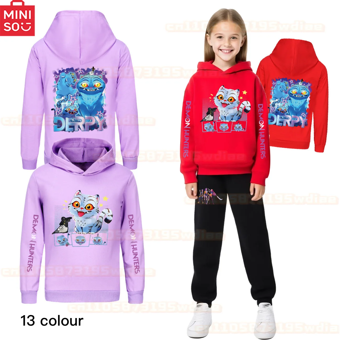 

KPop Demon Hunters Huntrix Autumn Teen Girls Short Sweater Printed Hoodie Casual Fashion Children's Clothing Comfortable Top