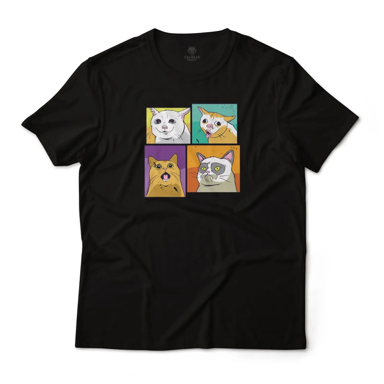 

The 4 Iconic Funny Cat Memes Graphic T-Shirt Unisex 100% Cotton Tee