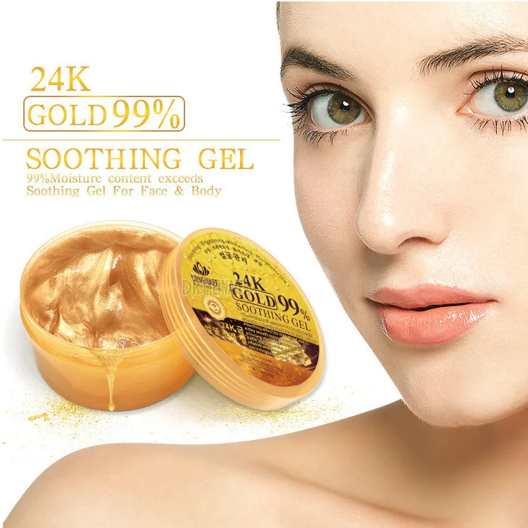 

24K Gold Soothing Face Body Gel Shrinking Pores Hydrating Moisturizing Anti-Wrinkle Firming Skin After-sun repair Skincare