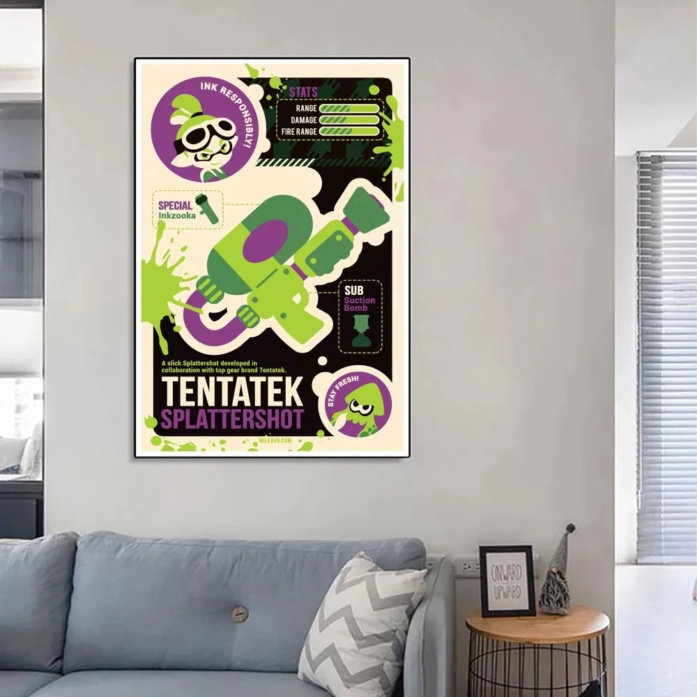 The Game-Splatoon 3 Kraft Paper Poster No Framed Poster Kraft Club Bar Paper Vintage Poster Wall Painting Bedroom Study Stickers