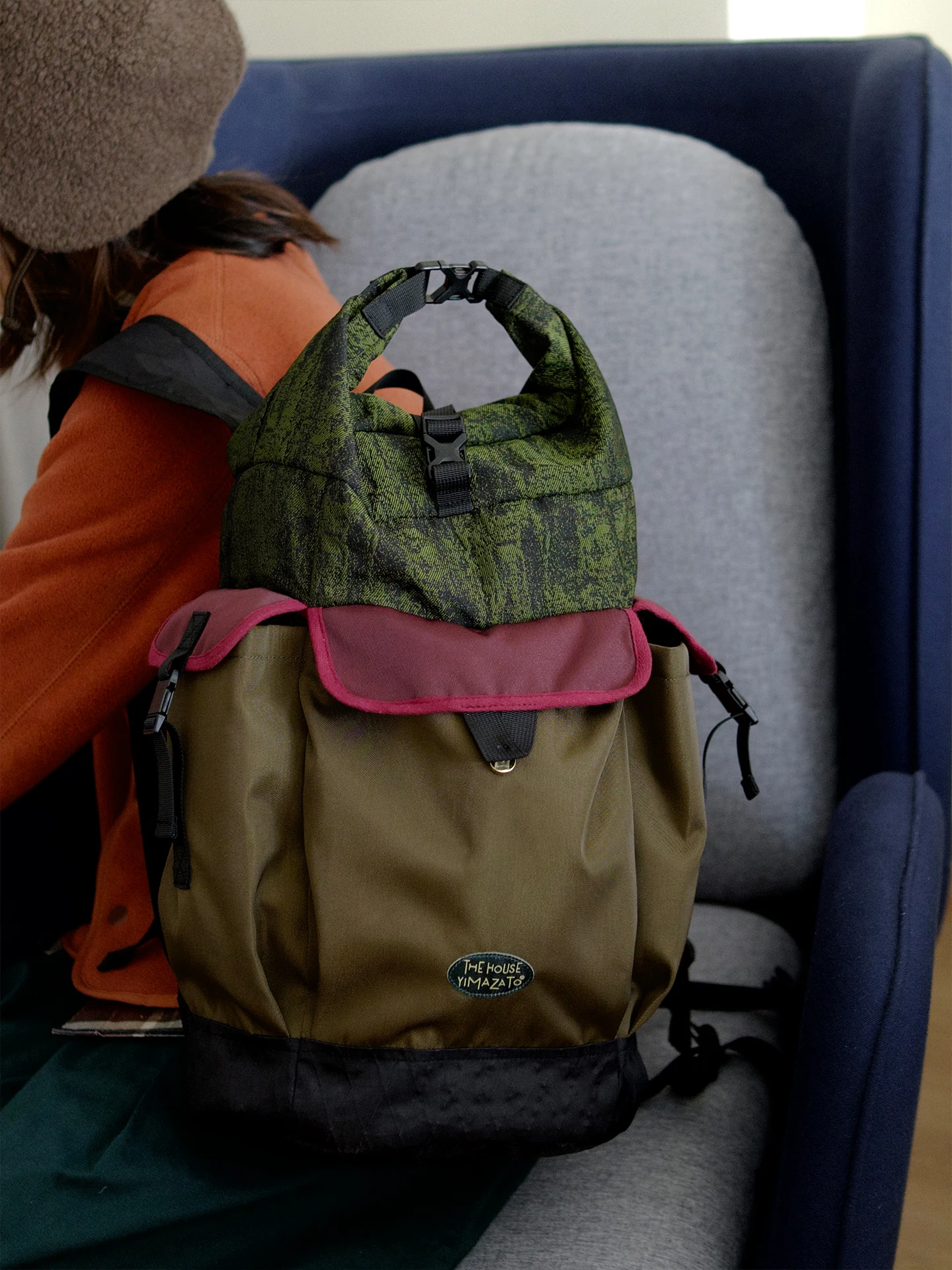 Outdoor Camping Large Capacity Spliced Color Lightweight Backpack Housedesign Original 2026 Spring New Design Student Backpack