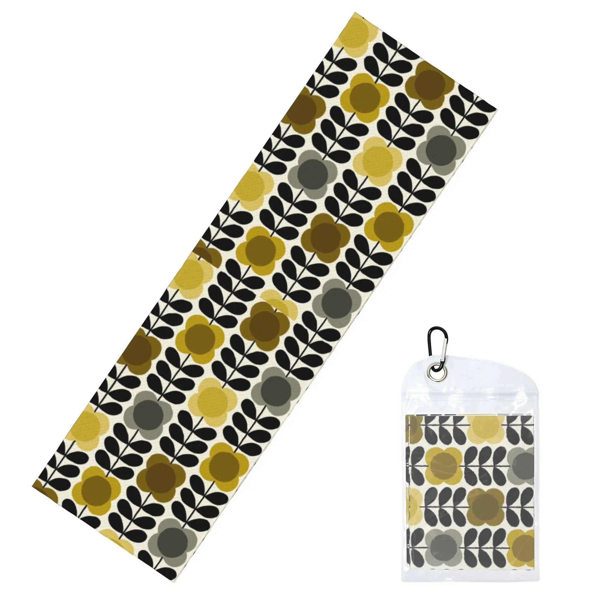 Orla Kiely Yellow Grey Spot Flower Stem Cold Exercise Towel Face Towel Quick Drying  Sports Breathable Cold Towel