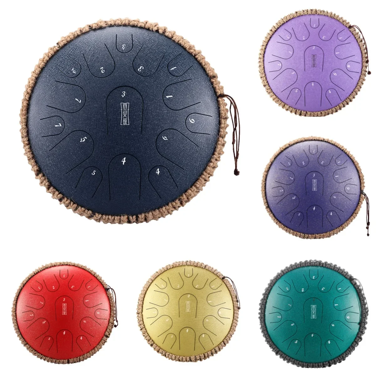 14 Inch 15 Tones Profession Titanium Steel Tongue Drum Hluru Steel Drum with Padded Bag Book Mallets