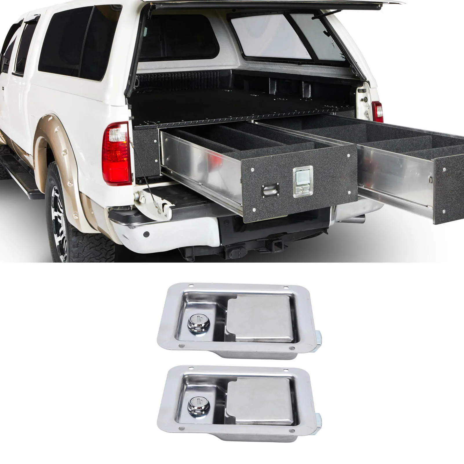 

2 Pcs Toolbox Handle Latch Stainless Steel Waterproofing with Key Trailer Paddle Door Latch for Motorhome 140 X 108mm