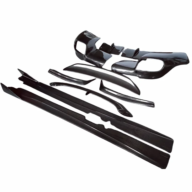 High Quality Carbon Fiber RZ Style Front Bumper Edge Rear Diffuser Side Skirts Rear Spoiler for Ferrari F12 Body Kit