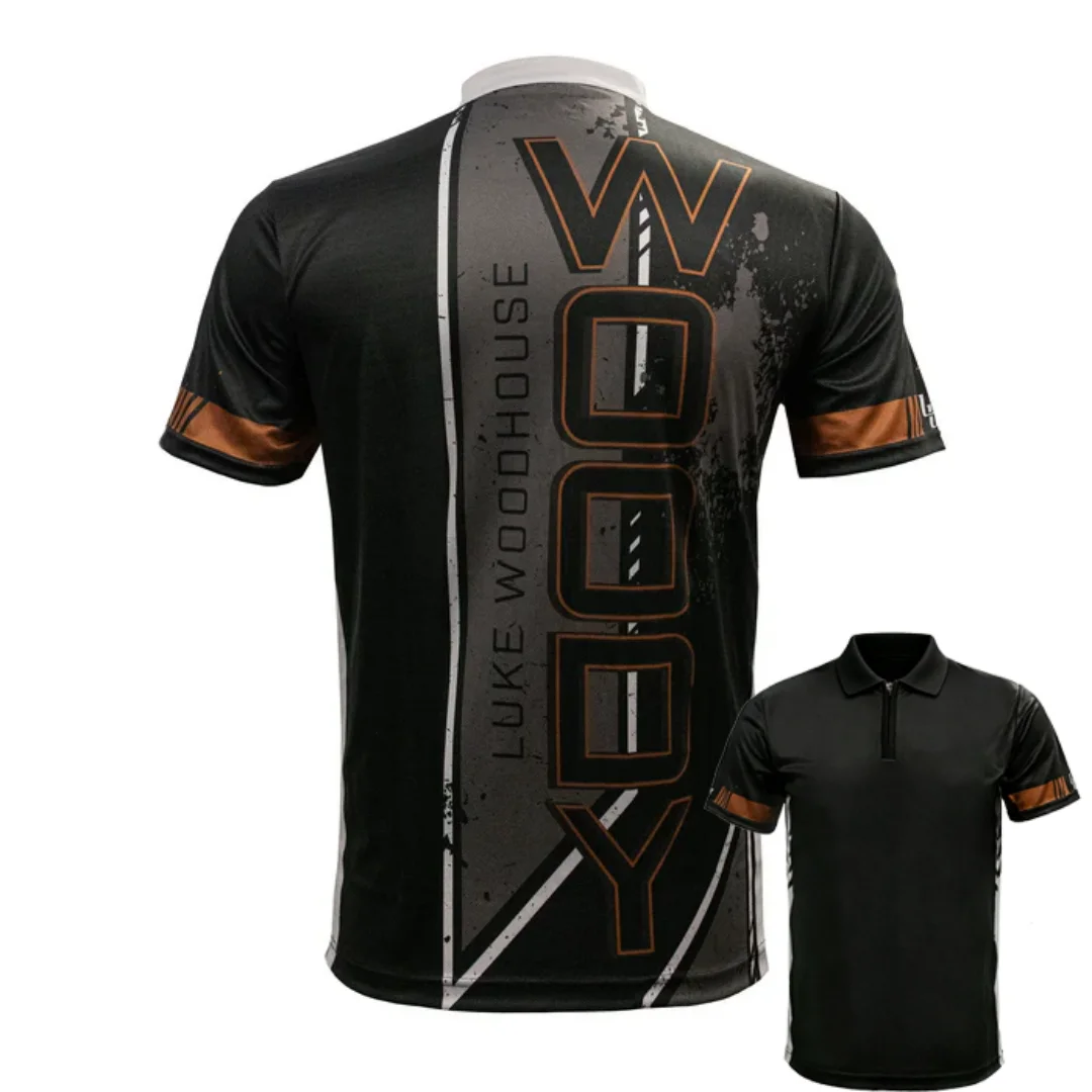 

Рубашка для игрока по дереву Luke 'Woody', униформа для соревнований по дартсу, рубашка поло на молнии, спортивная мужская футболка, детская одежда, футболка