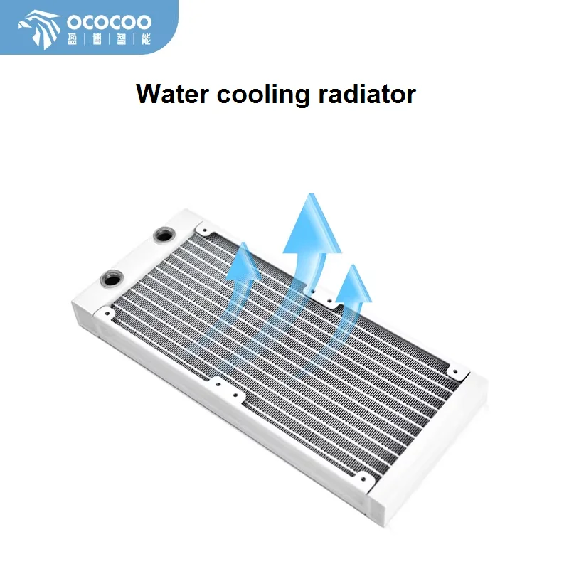 White Color PC Water Cooling Radiator 120/240/360mm Aluminum Radiator for Liquid Cooling Heat Dissipation with G1/4 Threads