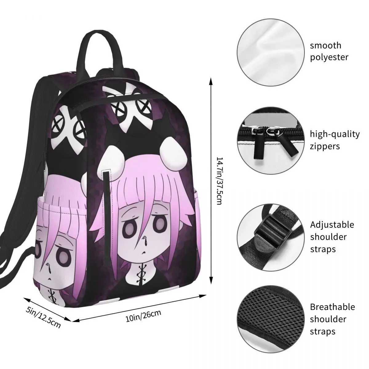 Crona And Ragnarok Soul Eater Backpack Student BookBag Boys Girls School Bag Computer Shoulder Bags Men Women