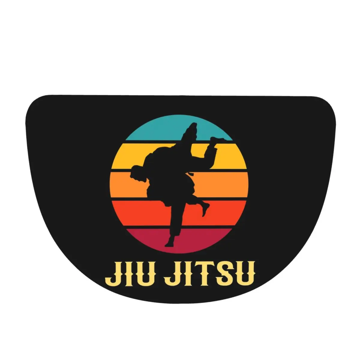 Brazilian Jiu Jitsu Sunset Design Soft Flannel Half Round Doormat Non Slip Bathroom Mat Absorbent Floor Carpet for Laundry Room