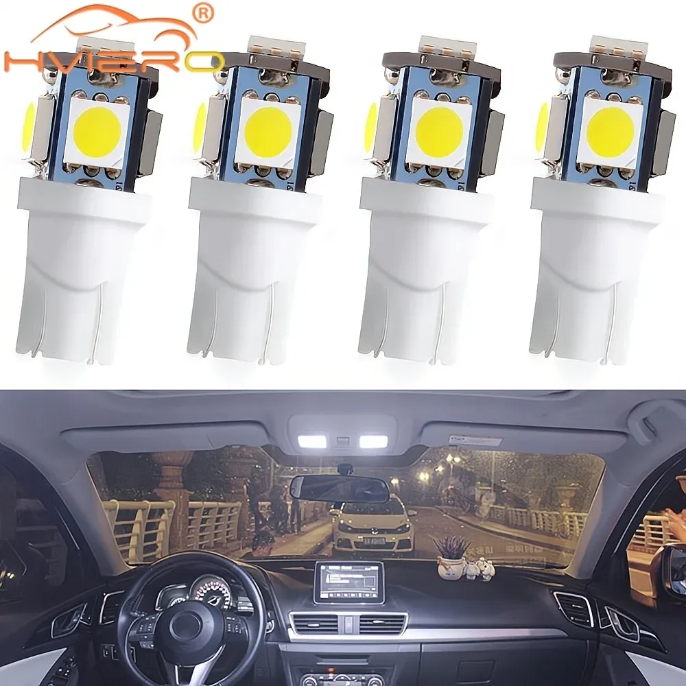 4X T10 Car W5W 5050 5SMD Multiple Colors Auto Turn Signal Wedge Reading Lamp Trunk Bulb Backup Led License Plate Clearance Light