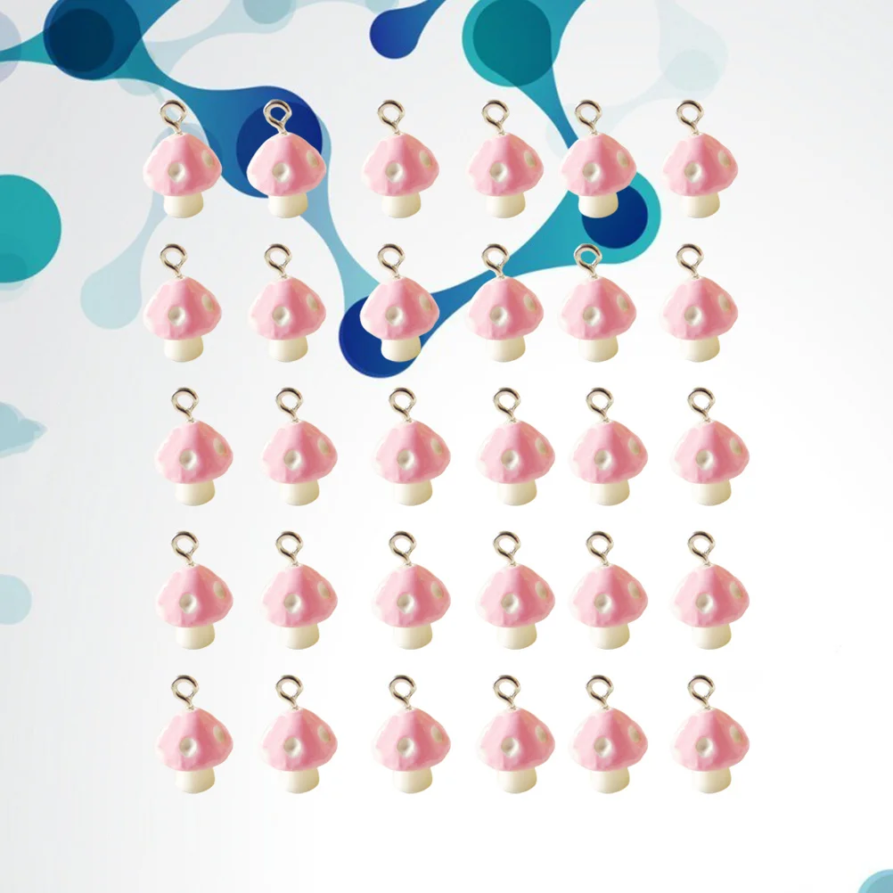 

30Pcs Mushroom Charm Pendants Resin 12mm Fashion Simple Design DIY Jewelry Making Necklace Earrings Bracelets Mushroom Pendants