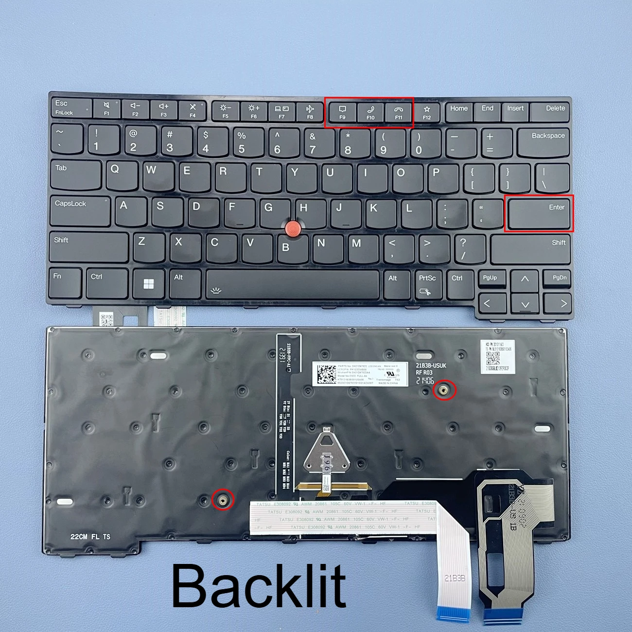 لوحة مفاتيح الكمبيوتر المحمول باللون الأسود والخلفي الأمريكي لأجهزة Lenovo Thinkpad L14/T14 Gen 3/P14s Gen 3/SN21D67822 (2022) /CS22FBL-84 #2