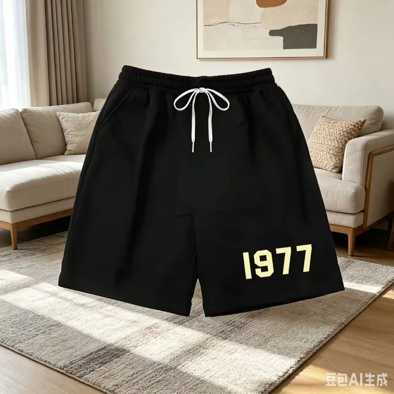 

2026 American Summer Digital Print Five - Quarter Pants Men and Women with The Same Type of Outdoor Loose Matching Couple Shorts