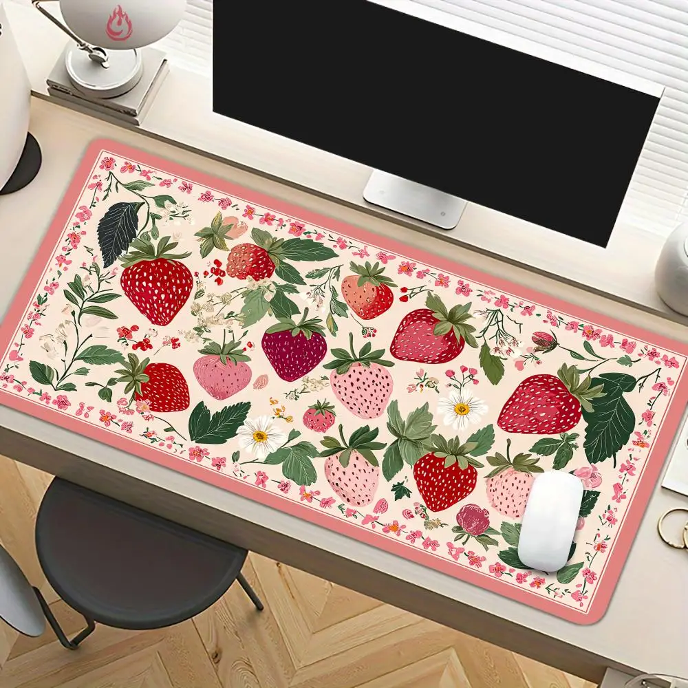 

Pastoral Style Strawberry Design Mouse Pad Desk Mat Non-Slip table mats office mat carpet keyboard Gaming mats tapis souris