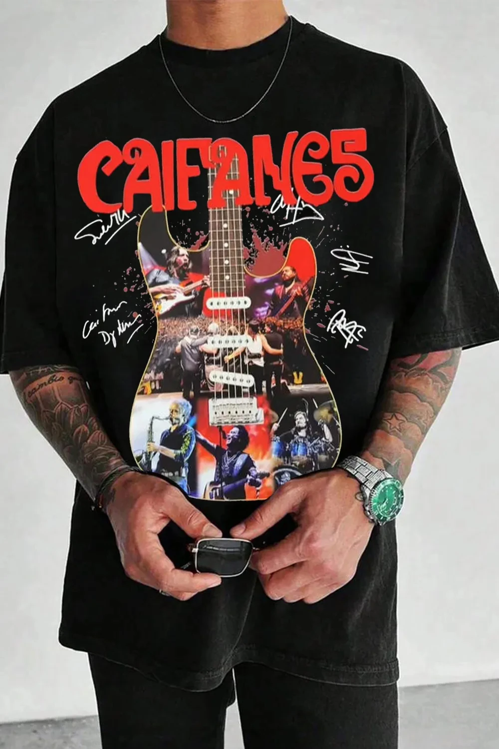 Camiseta gráfica de la banda de rock latino mexicana Caifanes, camisetas de algodón para hombre y mujer, ropa informal de verano de manga corta con cuello redondo, camisetas holgadas