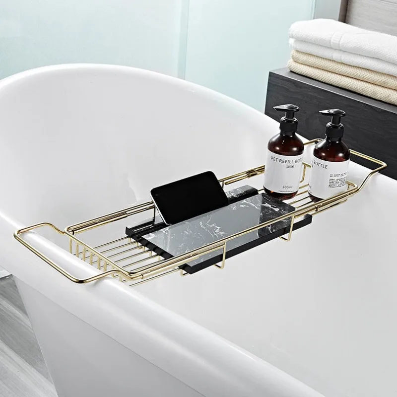 

Stainless steel bathroom bathtub rack marble non-slip bathtub rack bath toilet telescopic