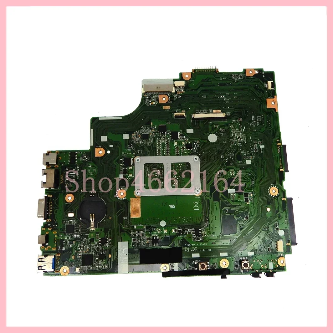 K43L with i3-2330U CPU HM65 REV 5.0  Mainboard For ASUS X44K X44H X84H K84L K43L Laptop Motherboard 100% Tested OK