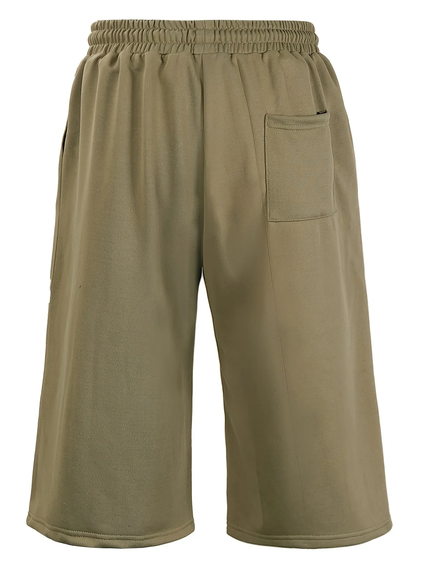 Men's Loose Street Style 7/8 Length Shorts Summer Casual Sports Elastic Waistband Pleated Hem Strong Draped Look
